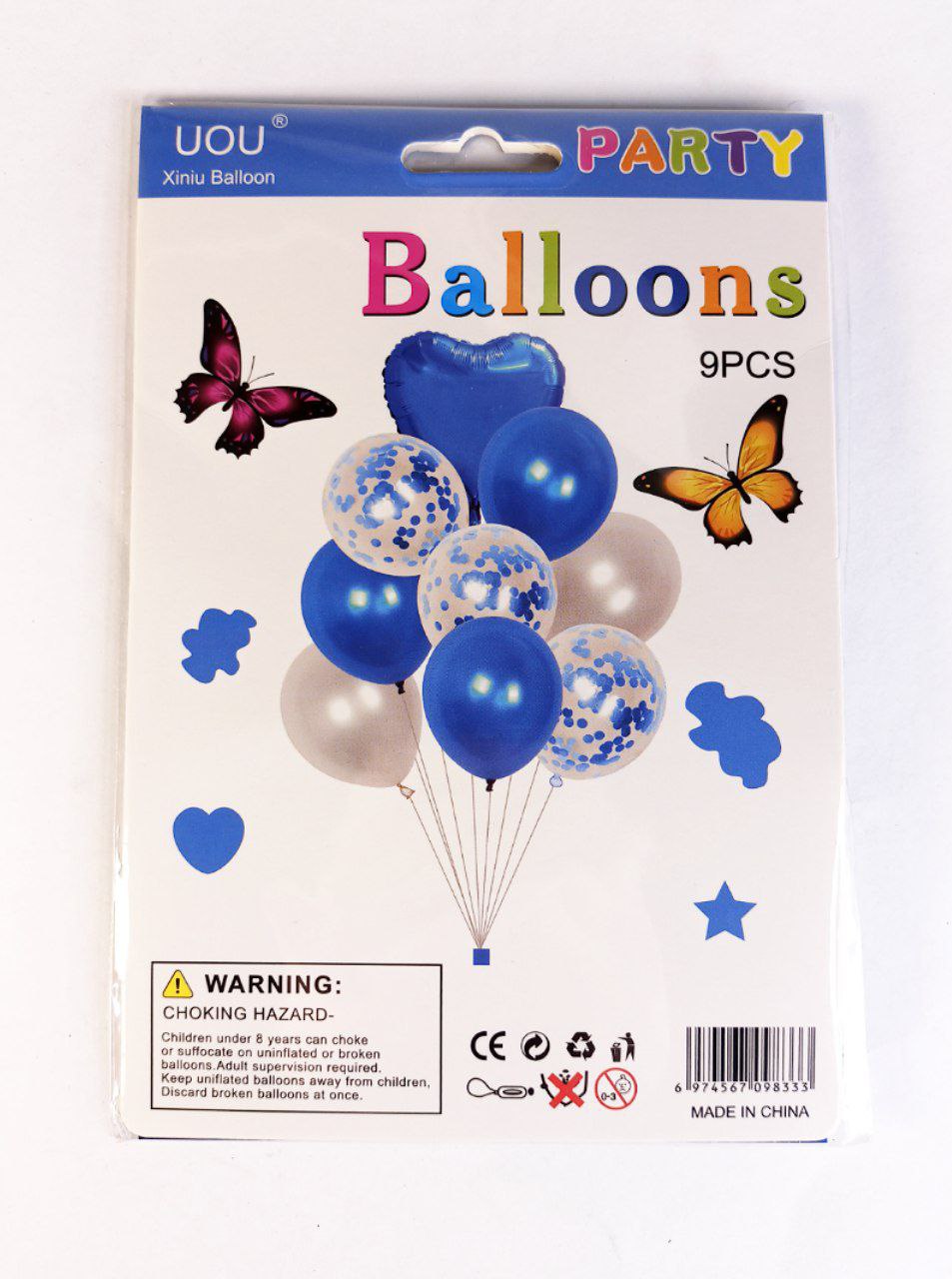 Набір з 9 кульок, Серце синє Блакитний Unison (836838)