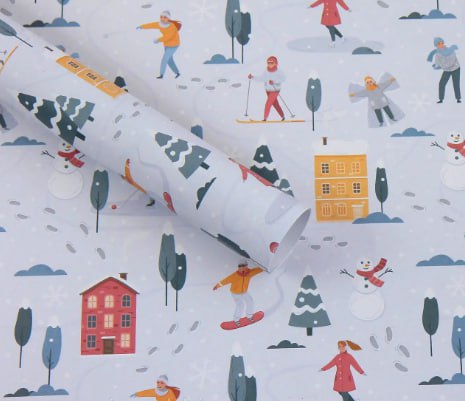 Бумага для уп. подарков -Новогодняя;- 10листов PCZ10070-10-493 Белый Unison (PCZ10070-10-493)