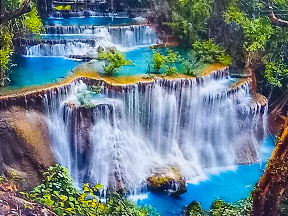 Алмазная мозаика 30 х 40см "Водопад" рулон в PVC (без подрамника) Разноцветный Unison (61215_O GLD)