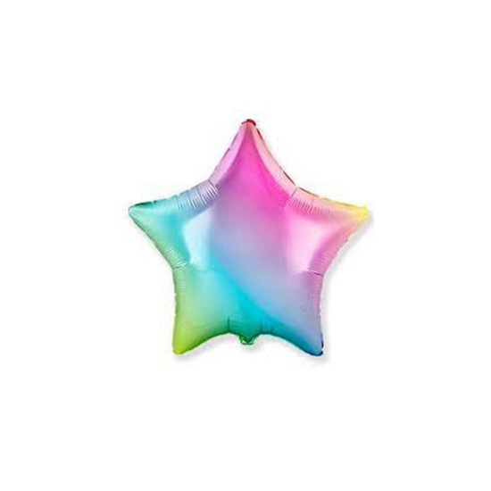 Кулька фольгована Pelican 18', Зірка голограма веселка 45 см (ціна за упак/5шт) Різнокольоровий Pelican (832670)