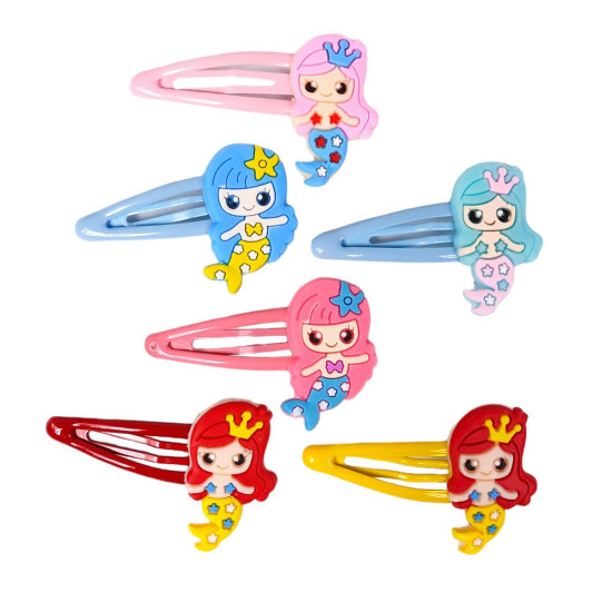 Заколка тик-так для волос "Русалочка" 20шт на блистере Разноцветный Без бренда (HC-014)