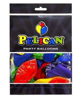 Кульки латексні Pelican 12"(30сm) "З Днем народження, гірлянда"   50шт Різнокольоровий Pelican (824027)