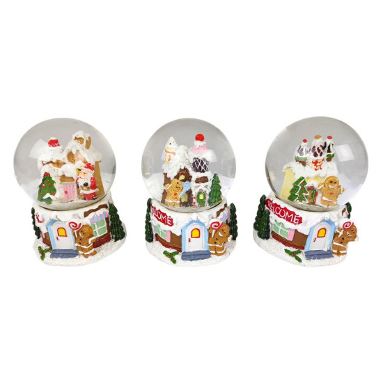 Сувенір, що світиться,  "Куля снігова 80мм - Пряничний Будиночок" 4 види Unison (8854)