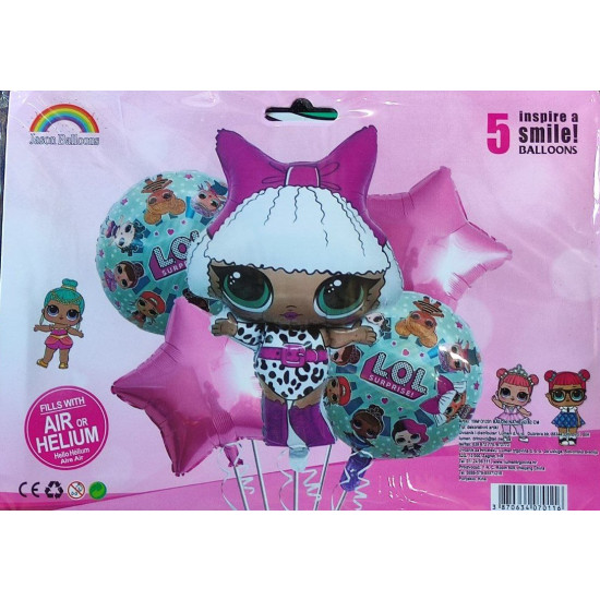 Набір з 5 кульок, лялька Lol Дива Рожевий Без бренду (836912 -3)