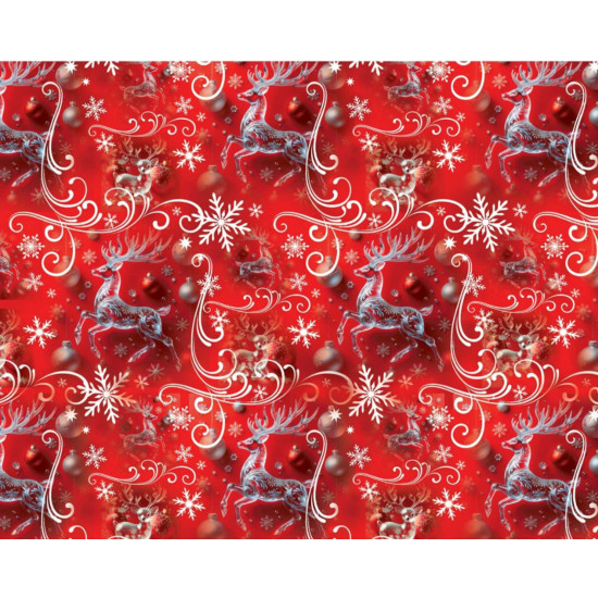 Папір подарунковий  крейдований 80г, новорічний , 100 х 70см  -10 аркушів (PVM10-294NY)