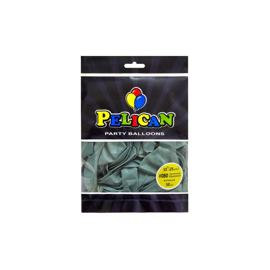 Кульки Pelican латексні 10"(25cm) вінтажний пастельно  бірюзовий,  50шт Зелений Pelican (810080)