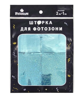 Фотозона  2м х 1м,  "Квадрат голограма" блакитна Блакитний Pelican (872234)