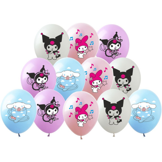 Кульки  12"(30сm) "Мелоді та Куромі"  10шт Різнокольоровий Pelican (828528)