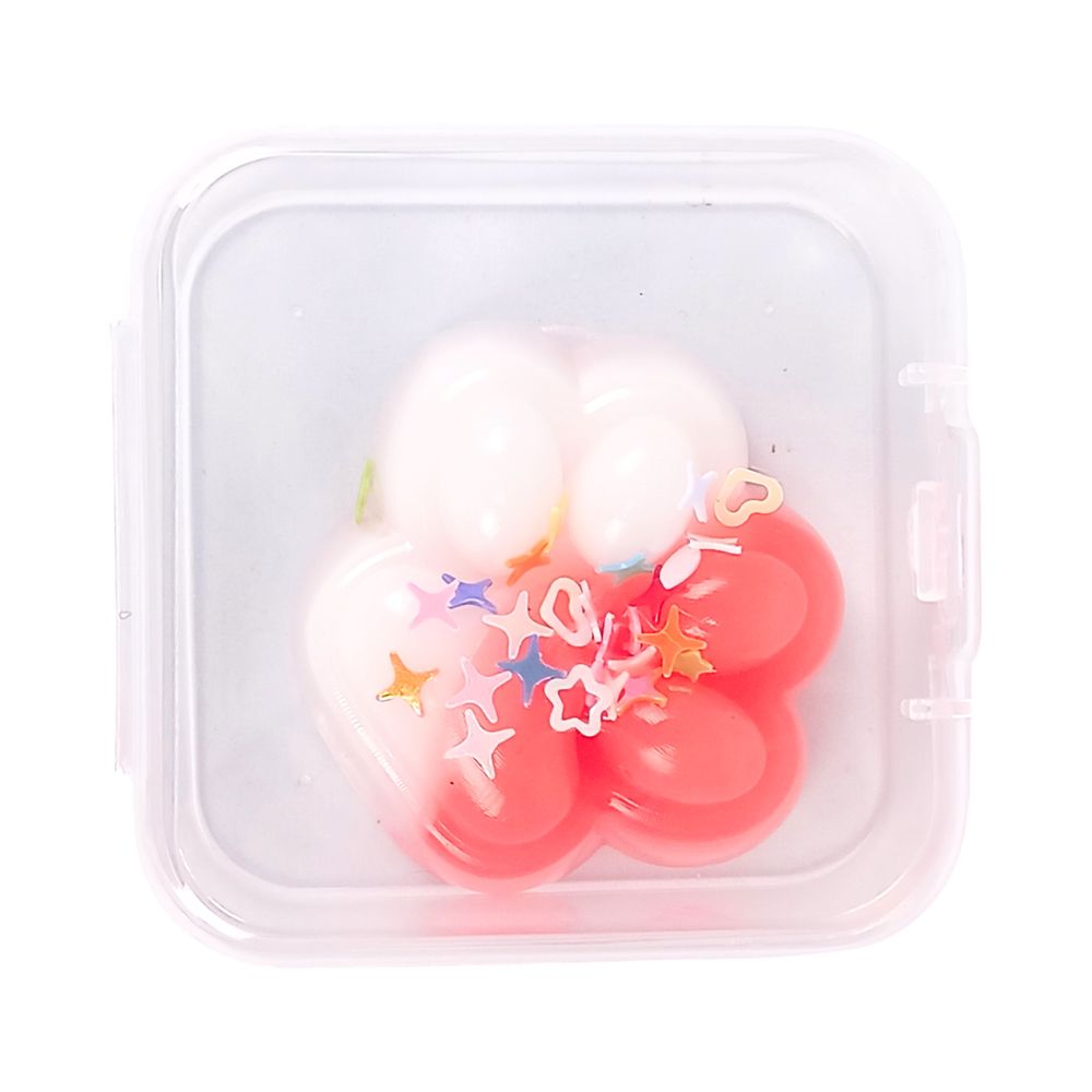 Таба сквіш антистрес  3см Лапка омбре поморанчево-біла, в пластиковій коробці Unison (2181Z -  orange-white)