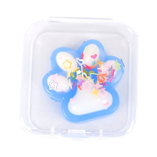 Таба сквіш антистрес  3см Лапка омбре блакитно-біла, в пластиковій коробці (2181Z -  blue and white)