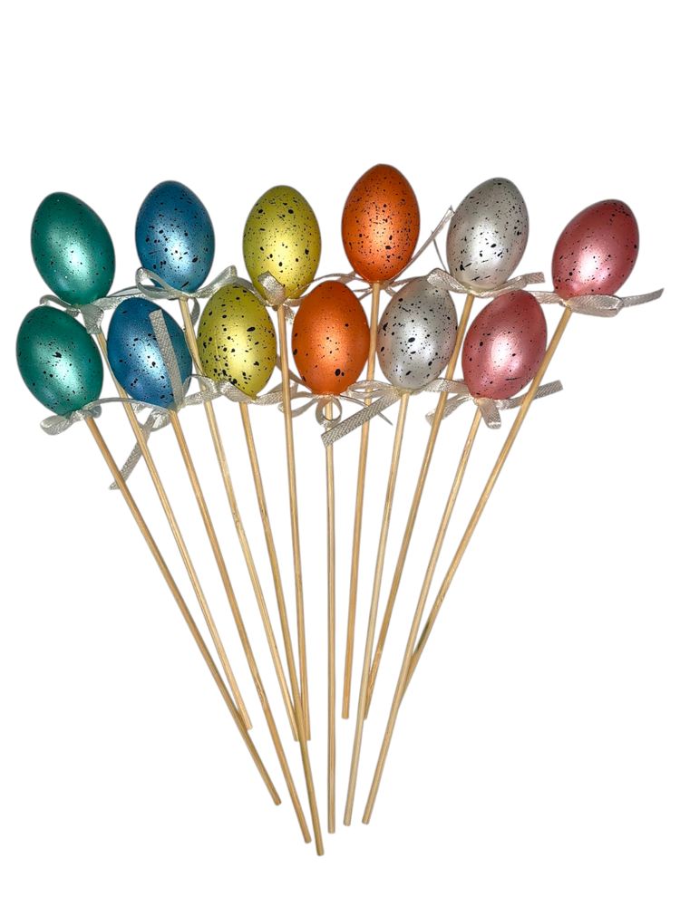 Топпер великодні яйця "Барвисті"   4 х 3см - 12шт (L00135)