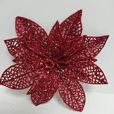 Іграшка на ялинку "Квітка блискуча об'ємна 6шт х 6см" 6 кольорів (21181)