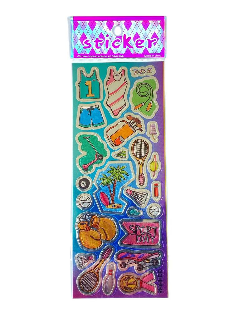 Наліпка пластикова лазерна 7 х 17см "Спорт" (QQHH048)