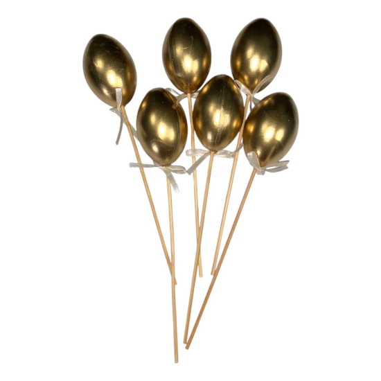 Топпер пасхальные яйца 6 х 4см  Золото -6шт Золотой Unison (L00151)