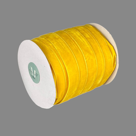 Оксамитова стрічка  2,5 см х 50 ярдів Жовтий Marill (D00825- С  13)