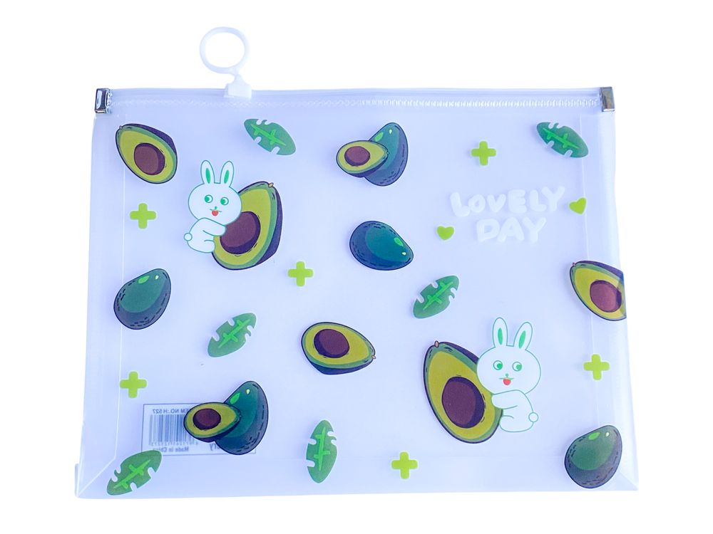 Папка для зошитів А5+ на блискавці "Фрукти та звірята" 24 х 18,5см (527)