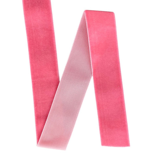 Бархатная лента  2,5 см х 50 ярдов Розовый Marill (D00825- 07)