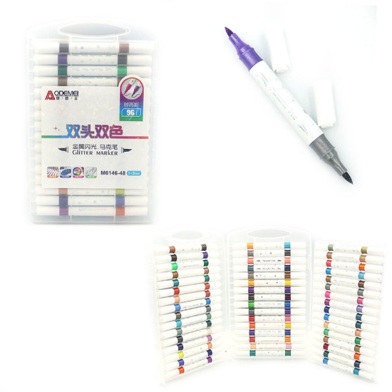 Набір скетчмаркерів акрилових Aodemei "Металік" 48шт Різнокольоровий Aodemei (6146-48M)