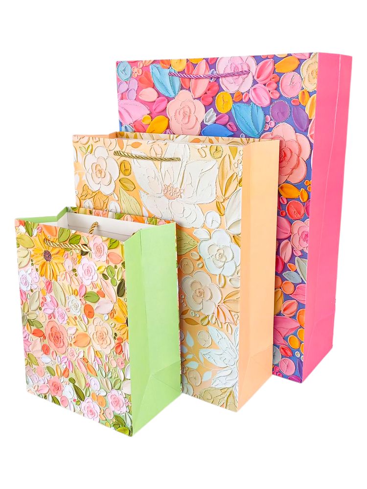 Пакет подарочный "Цветы"   32 х 26 х 10см, 210г/м2, 4 дизайна Unison (2982-32)