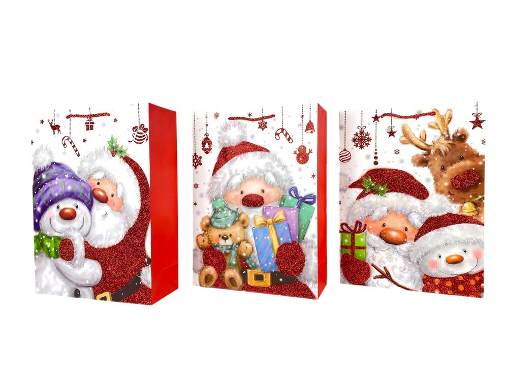 Пакет подарочный новогодний , 30 х 41,5 х 13cm 4 дизайна Unison (848L)