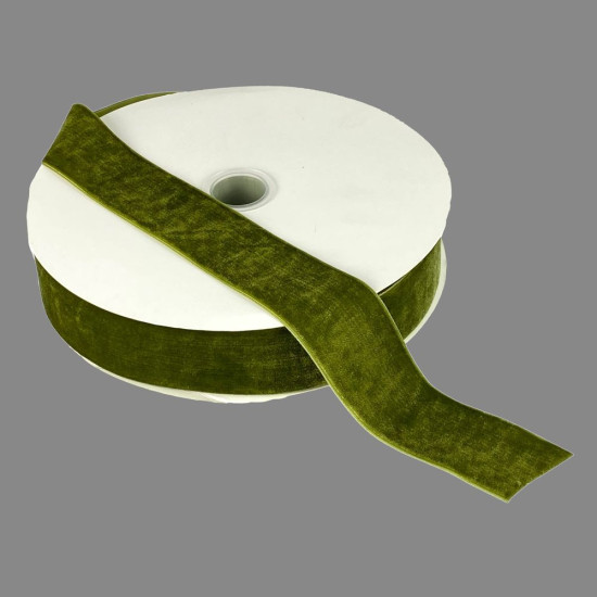 Оксамитова стрічка  4 см (±5мм) х 30 ярдів Зелений Marill (D00840- C 56)