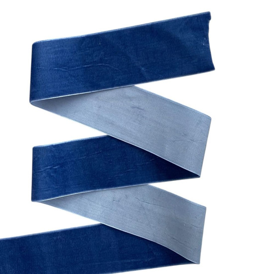 Бархатная лента  4 см (±5мм) х 30 ярдов Синий Marill (D00840- C 67)