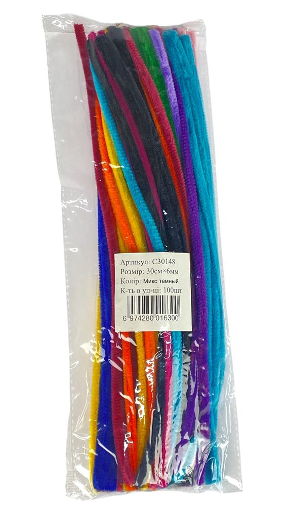 Синельная проволока, 300 х 6мм,mix dark, 100 шт Разноцветный Marill (C30148  mix dark)