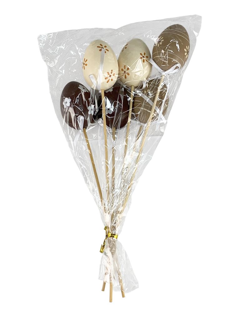 Топпер великодні яйця з нанесеним орнаментом 5см - 6шт (L00195)