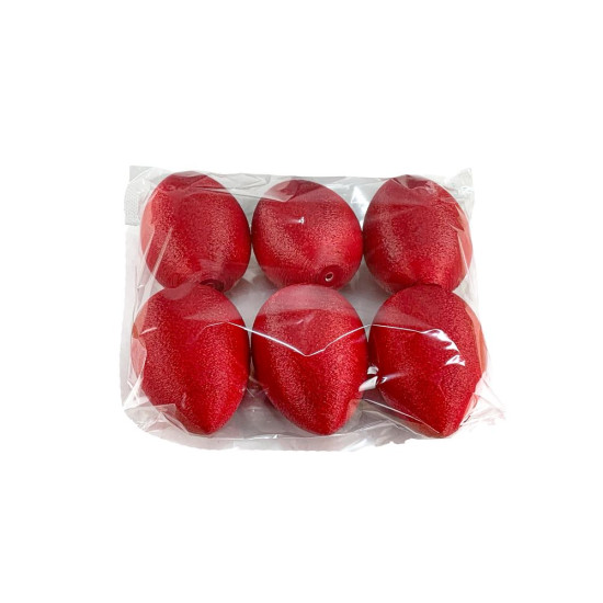 Набір  великодніх яєць  із блискучою фактурою  -6шт, червоний 10см Червоний (L00218)