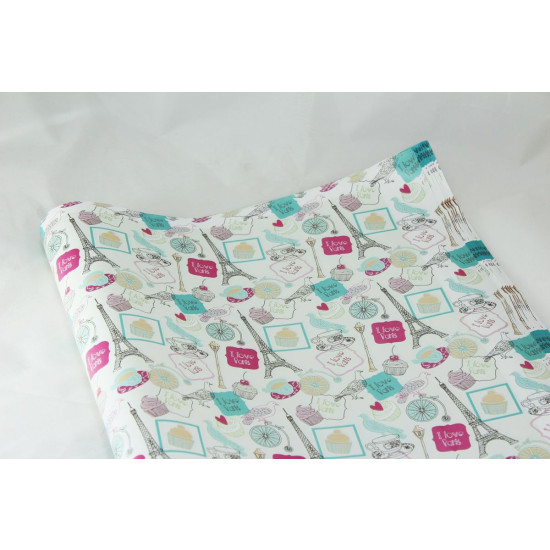 Бумага для упаковки подарков "париж на белом" (PCZ10070-10-148)