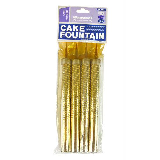 Набор свечей -4 шт  -17,5см, для торта "Холодный фонтан" (60секунд) (MF-002 gold)