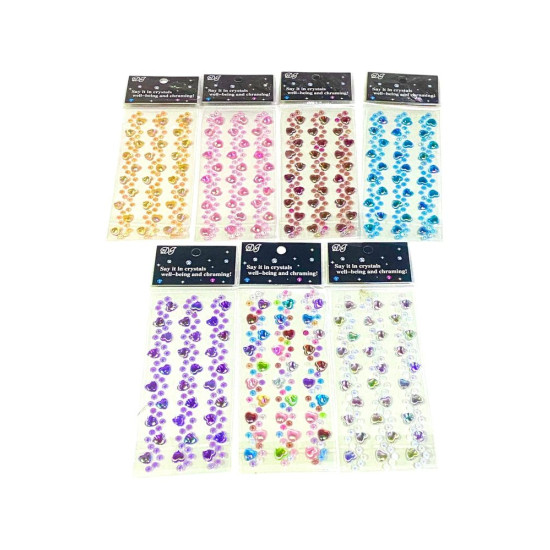 Наклейка "Стрази- Доріжка-серця" 7,5 х 20см (ST-7005)