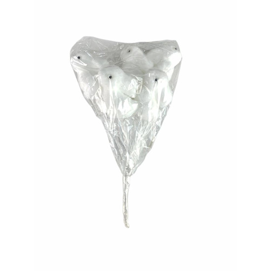 Набір білих великодніх кроликів 6 см -6шт на паличці (L00175)