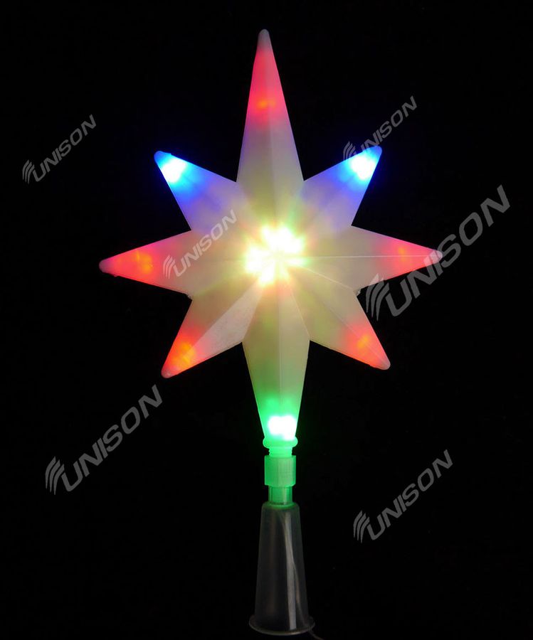 Верхівка LED 8- кутня 16 LED,   мульті RB/RG Різнокольоровий Unison (1833-54)