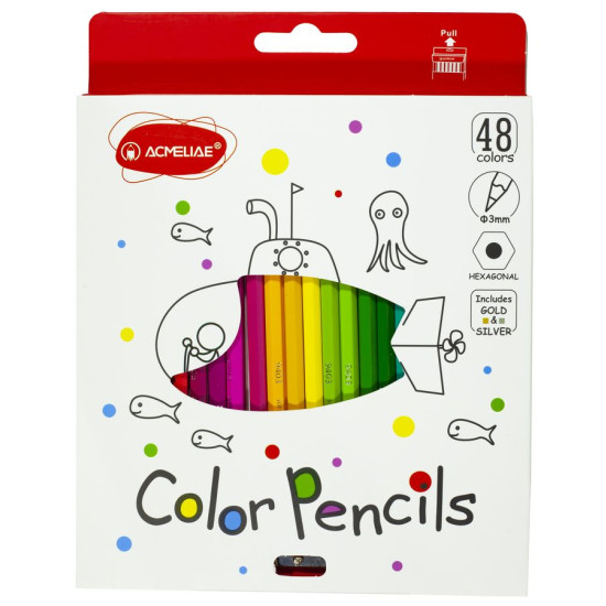 Набор карандашей 48 цветов шестигранные "Acmeliae" Acmeliae (9403-48)