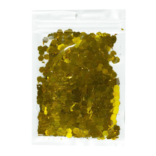 Конфетти шестигранник, 6мм, 15г Золотой Pelican (6301)