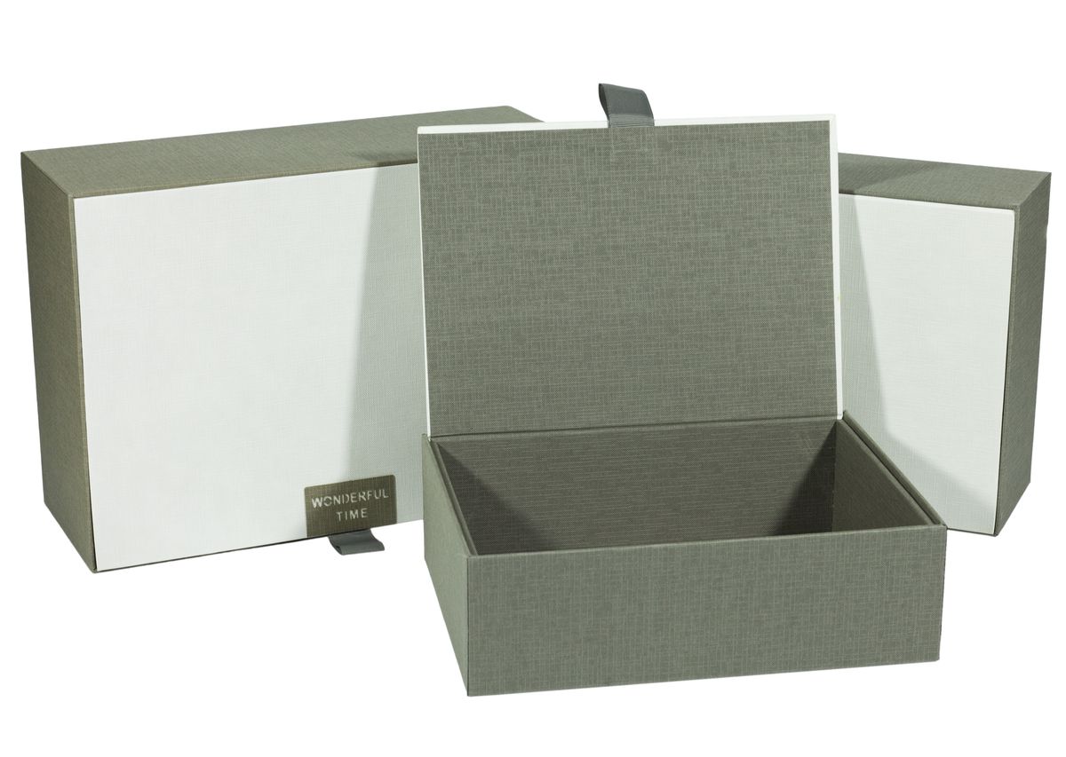 Коробки подарочные в наборе - 3шт (30 x 21,5 x 11,5cm/27 x 19,5 x 9,5cm/24 x 17,5 x 7,5cm) Серый Unison (Y91342-1T-2)