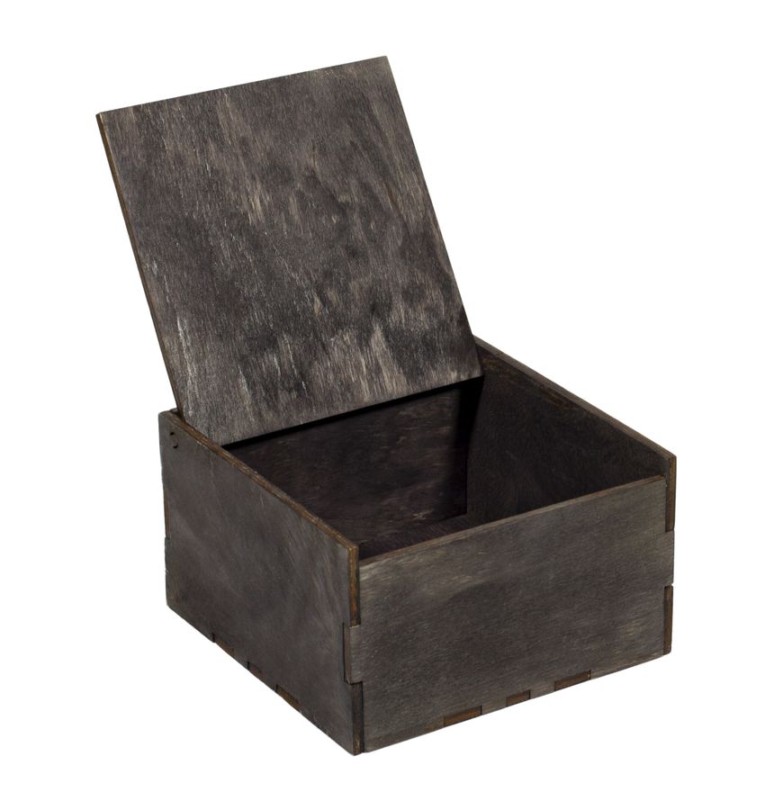 Подарочная коробка из фанеры бордо 12,5х12,5х7,3см (BWR-A3)