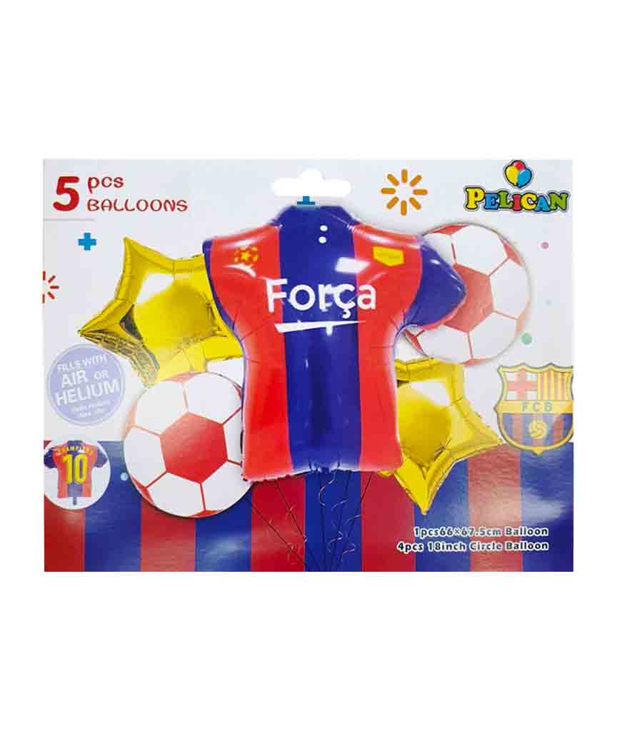 Набор из 5 шаров фольгированных "Футбольный фан" барса Разноцветный Pelican (836950)