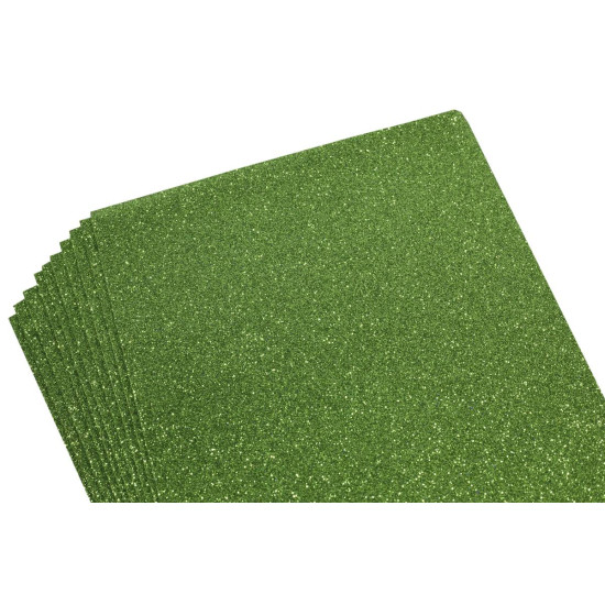 Фоамиран 2мм  малахит с глиттером -10листов, 8956 (8956)
