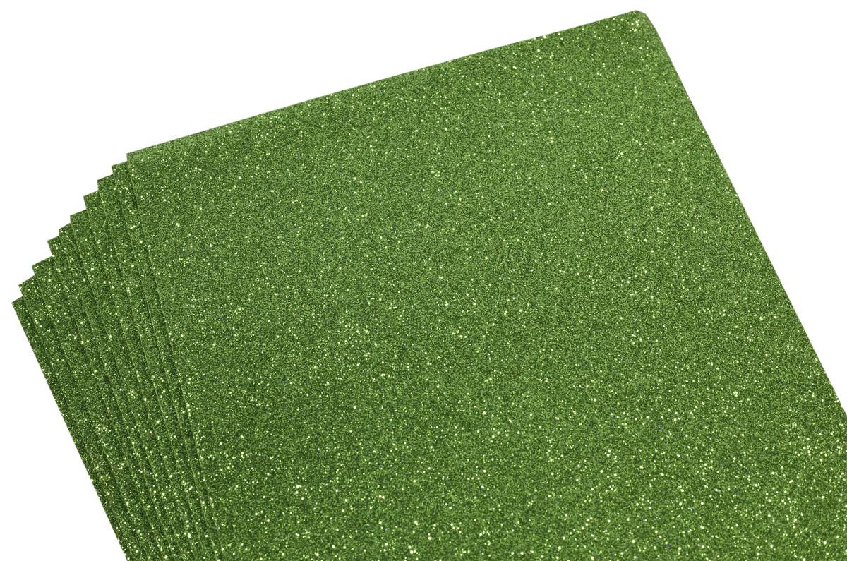 Фоамиран 2мм  малахит с глиттером -10листов, 8956 (8956)