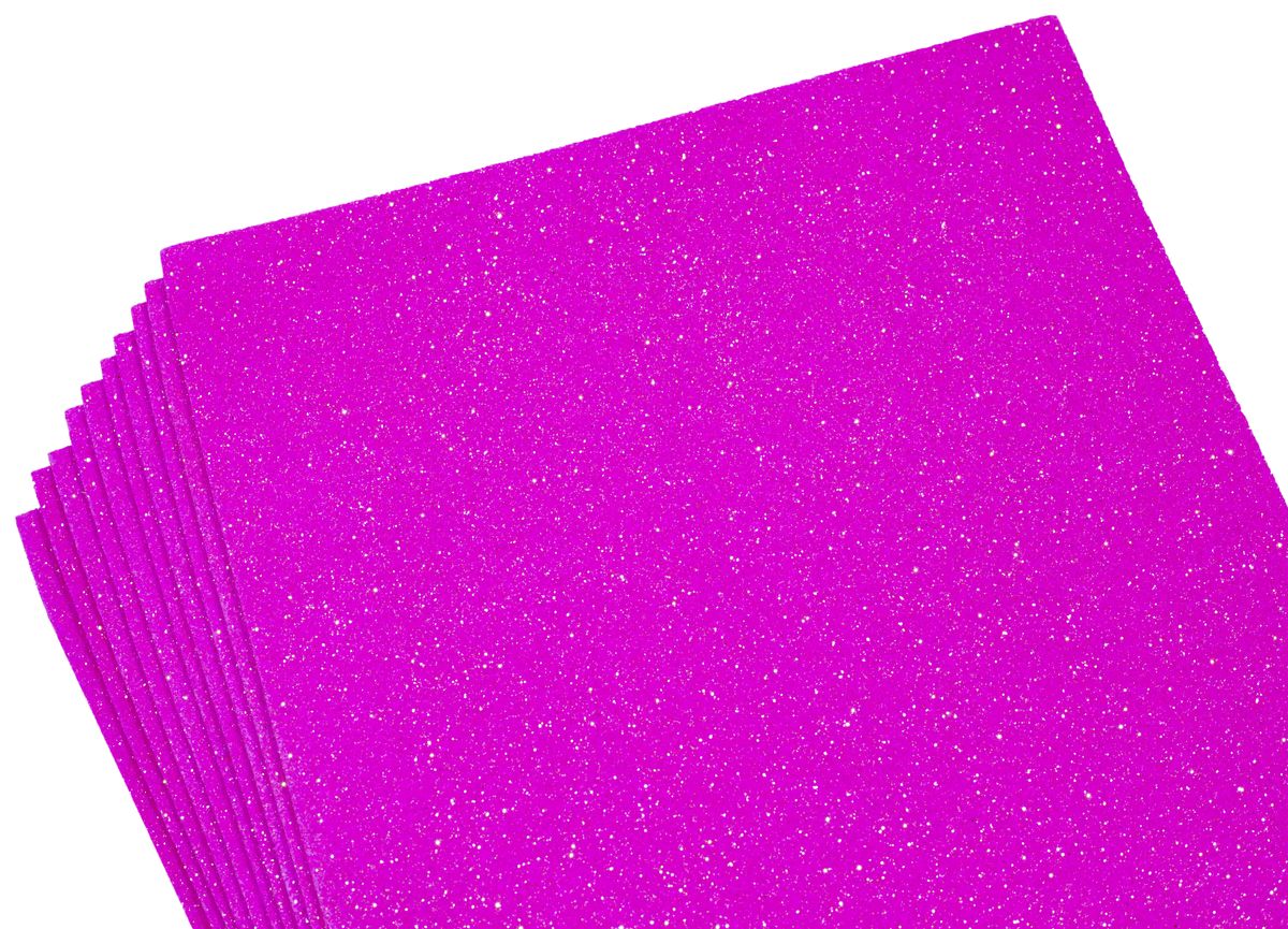 Фоамиран 1,8мм  малиновый с глиттером, переливается  разными цветами 10 листов Розовый Unison (10507)
