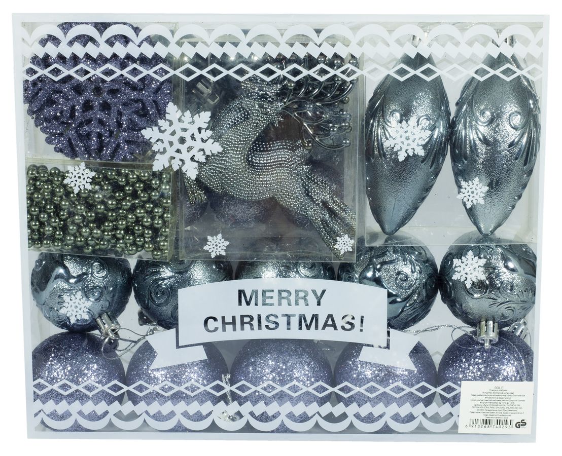 Набор шаров "Present" 33шт, фигурки, бусы Красный Unison (03LE)