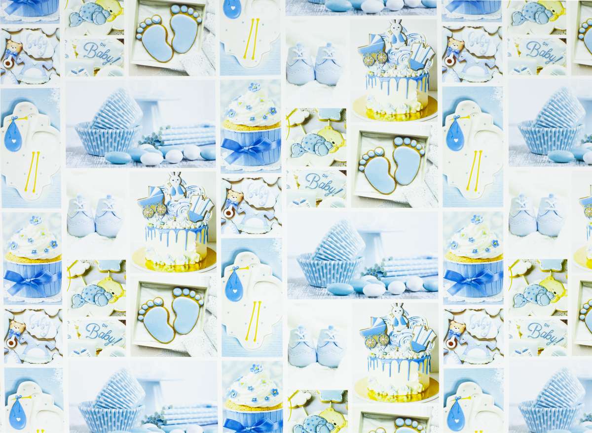 Бумага упаковочная мелованная 80г 10 листов  100 х 70см Голубой Unison (PVM10-105)