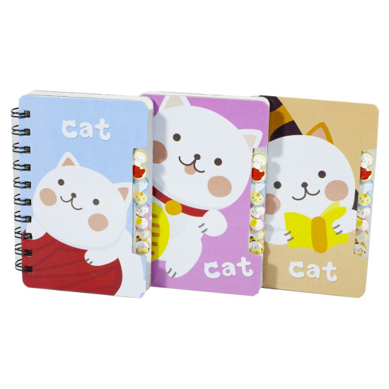 Блокнот 55 л 14 х 9,5см "Котик" спираль линия Разноцветный Unison (80K-962)