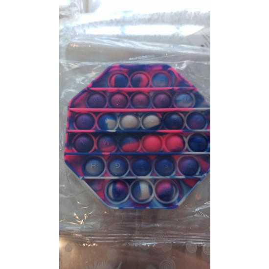 Игрушка-антистресс - пупырка шестигранник"POP IT" мрамор (PI-M шестигранник)