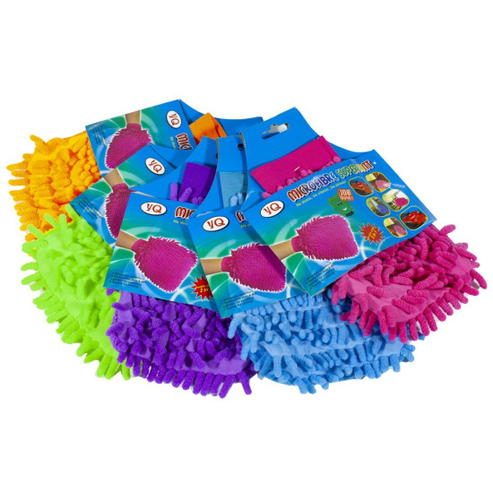 Тряпка - перчатка из микрофибры односторонняя 12шт/уп Разноцветный Unison (CP8029)