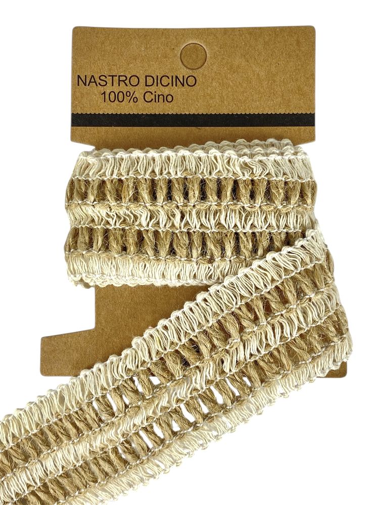 Лента льняная с хлопковой оплеткой  3см х 1м Бежевый Unison (0815-18)