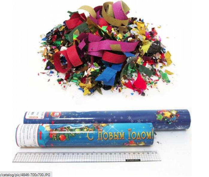 Хлопушка пневматическая "Дед мороз и Снегурочка" 40см Unison (4846-40)