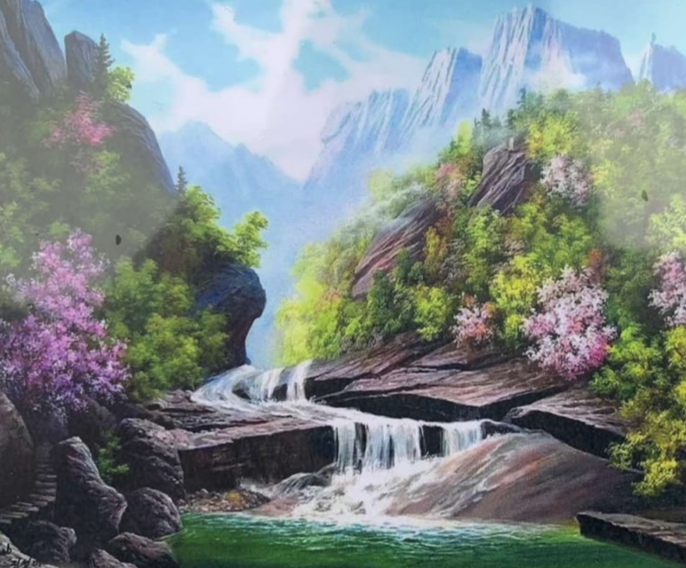 Картина по номерам 30*40см "Горная река" OPP (холст на раме краск. кисти. ) (1097EKTL_O)